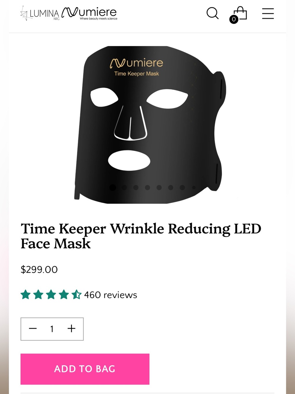 New NumiereTime Keeper LED Face Mask - Black